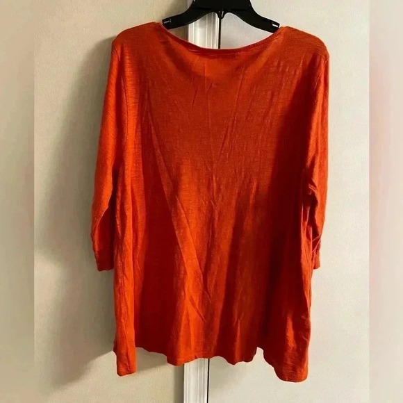 Soft Surroundings Tunic Top 3/4 Sleeves Orange XL Petite - Picture 6 of 8